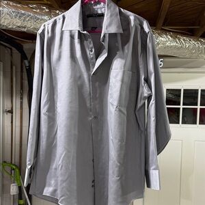 Geoffrey Beene Men's Gray Button Down Shirt